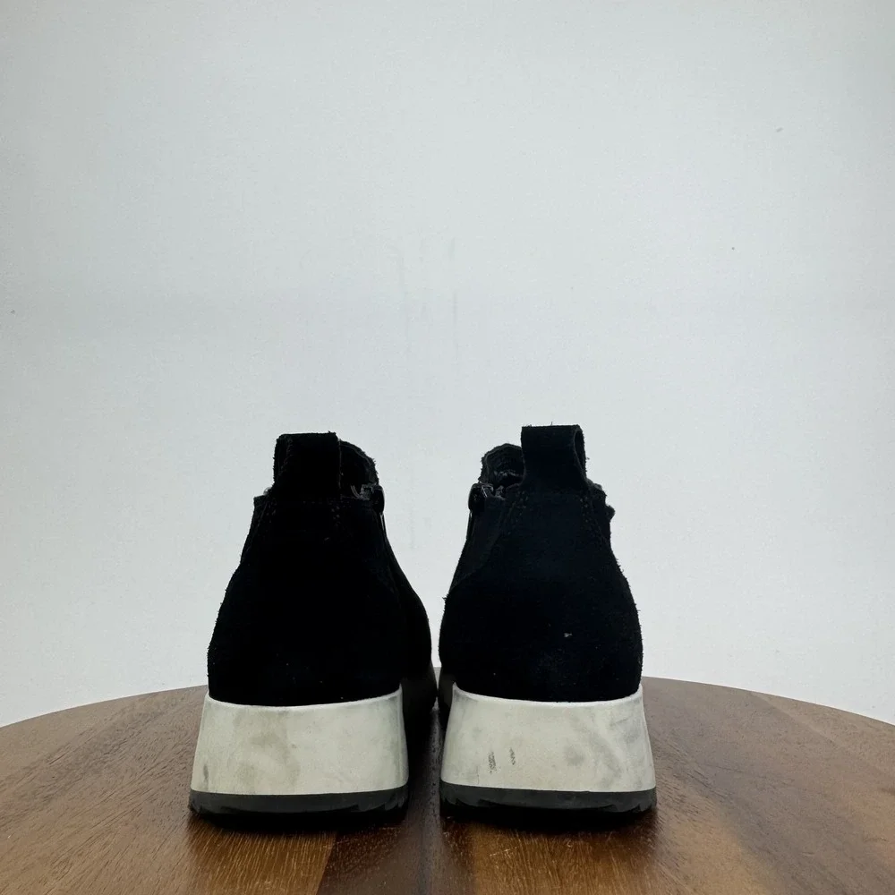 Womens Blondo Ellorie Black Leather Platfrom Wedge Ankle Booties Size 8 M GUC‎